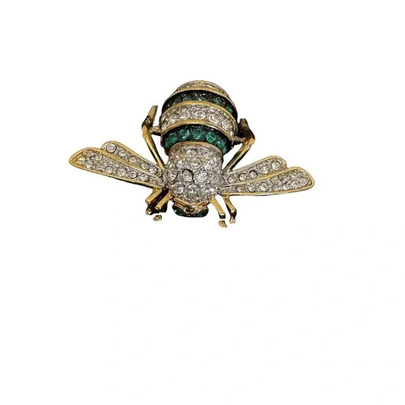 Joan Rivers Collection Gold Tone Clear and Green
Bee Brooch Pin Rhinestones NWOT - Picture 9 of 12